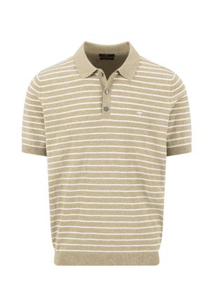 Fynch-Hatton Poloshirt FYNCH-HATTON, Herren, Gr. 4XL, pistachio, Web, Obermaterial: 88% Baumwolle, 12% Leinen, gestreift, regular fit normal, ohne Ausschnitt, B&uuml;nd