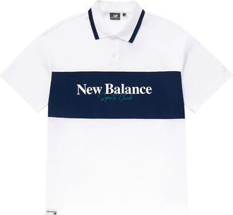 New Balance Polo T-Shirt Asia Sizing White Blue 5FD24203-WT