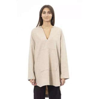 Alpha Studio Beige Wool Womens Hoodie