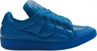Lanvin Mens Curb Xl Padded Leather Low Top Sneakers In Ocean Blue
