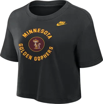 Nike Minnesota Golden Gophers Nike Womens Dri-FIT Cropped T-Shirt in Black | W11840P404MINN-BLK