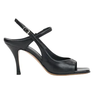 Guglielmo Rotta Womens Black Italian Leather Sandals with Stable Stiletto Heel Guglielmo Rotta Er00119714 - female - Guglielmo Rotta - High Heel Sandals - Black - 4 U