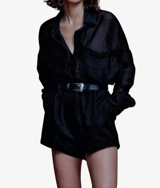 Secular Parker High Waist Denim Shorts In Black