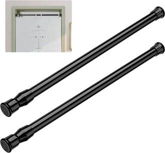 OEM Juego De 2 Barras De Tensi&oacute;n De 40-70 Cm, Negras, Barras Telesc&oacute;picas Para Cortinas, Cortinas De Ducha Y Percheros, No Requieren Perforaci&oacute;n