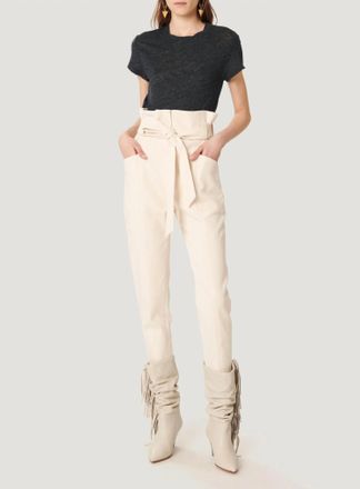 Iro Akin High Waist Paperbag Pants In Natural