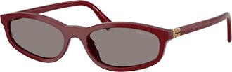 Miu Miu Rectangle-frame Sunglasses - Burgundy - One Size