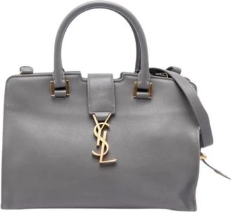 Saint Laurent Pre-owned Handbags, female, Gray, Size: ONE SIZE Pre-owned The Downtown Cabas