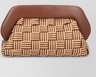 Themoir&egrave; rectangular clutch bag woven handle strap