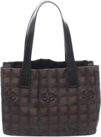 Chanel Pre-owned Tote Bags, female, Brown, Size: ONE SIZE Pre-owned Canvas Tote Bag