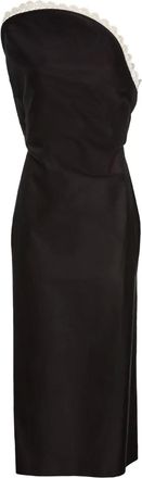 Magda Butrym Abito midi con rifinitura in pizzo - Nero