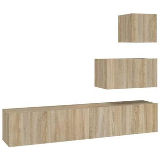 vidaXL Vidaxl - Set De Muebles Para Tv 4 Pzas Madera Contrachapada Roble Sonoma