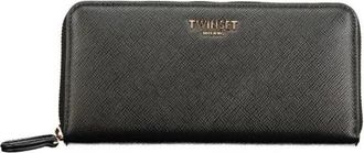 Twinset Cartera con cremallera de piel Saffiano - Accessories - Mujer - Negro - ONE SIZE