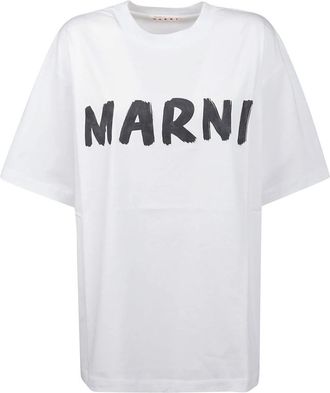 Marni Casual Katoenen T-shirt - Dames - T-shirts - Wit - 2XS - Katoen - Tops