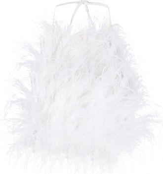 Cult Gaia Joey feather crepe-de-chine top - women - Feather - S - White