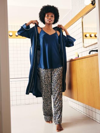 Vertbaudet 3-teiliges Homewear-Set f&uuml;r Schwangerschaft und Stillzeit, Glanz-Jersey marine