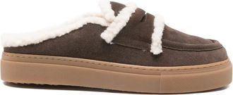 INUIKII Mules con cinturino in shearling - Marrone
