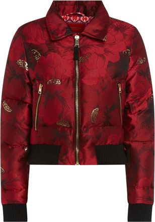 La DoubleJ Ruby Jacquard Puffer Bomber - Dames - Bomber jackets - Rood - L - Jassen