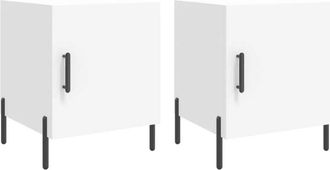 vidaXL Vidaxl - Mesitas de noche 2 uds madera de ingeniería blanco 40x40x50 cm