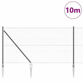 Berkfield Home Hexagon Fence Grey 1x10 m Steel