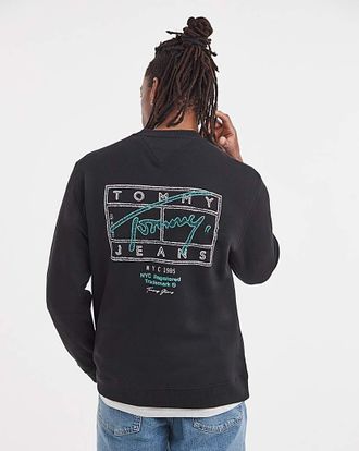 Tommy Jeans Print Sweat - Black