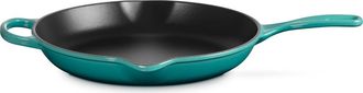 LE CREUSET Signature Handle Enamel 11 3/4 Inch Cast Iron Skillet in Riviera at Nordstrom