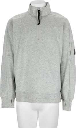 C.P. Company Grey Light Half-Zip Cotton Sweatshirt