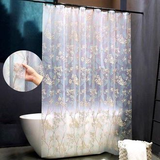OEM Cortina De Ducha Impermeable Con Forro Transparente Mate Y Dise&ntilde;o Mate Con Ganchos, Tacto Suave, Ideal Para La Decoraci&oacute;n Del Ba&ntilde;o (1,8 X 1,8 M)