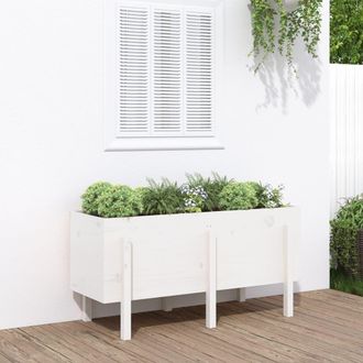 Berkfield Home Garden Raised Bed White 121x50x57 cm Solid Wood Pine | Size: 121 x 50 x 57 cm