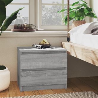 vidaXL Vidaxl - Mesita De Noche Madera Contrachapada Gris Sonoma 50x39x43,5 Cm