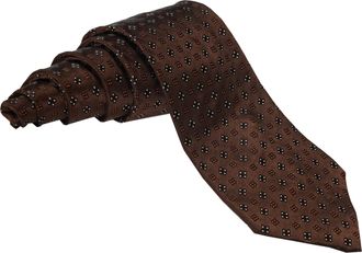 Trussardi Geometric Micro-Pattern Silk Tie