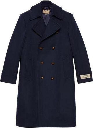Gucci Felt Wool Coat Dark Navy 761734-Z582J-4080