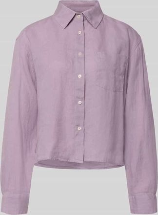 Marc O'Polo Relaxed Fit Hemdbluse aus reinem Leinen in Flieder, Gr&ouml;&szlig;e 38