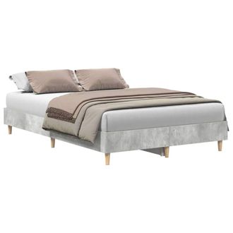 Berkfield Home Bed Frame No Mattress Concrete Grey 135x190 cm Double Engineered Wood