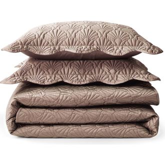 Ted Baker Deco Shells Quilt & Shams Set in Tan Oak at Nordstrom, Size Queen