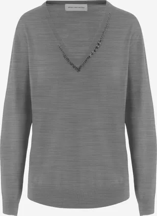 Dries Van Noten Womens Wool Sweater Merino Grey