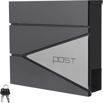 ML Design Buzón correo exterior acero antracita plata compartimento