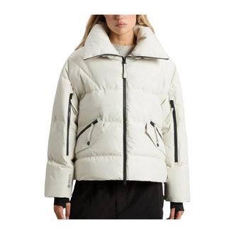 Woolrich Jassen, Dames, Beige, S, Leer, GTX Jacket