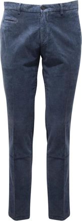 Altea Fluwelen Broek Gemaakt in Itali&euml; - Heren - Slim Fit Broeken - Blauw - S - Broeken