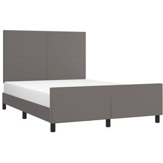 vidaXL Vidaxl - Estructura De Cama Sin Colch&oacute;n Cuero Sint&eacute;tico Gris 140x200 Cm