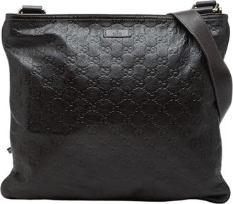 Gucci Guccissima Brown Leather Shoulder Bag (Pre-Owned)