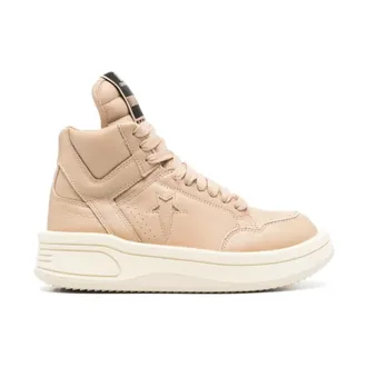Rick Owens Sneakers, female, Beige, Size: 9 US Turbowpn Mid Sneakers Cave Logo
