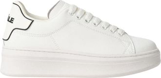 Ga&euml;lle Paris Witte Leren Sneakers met Rubber Patch - Dames - Sneakers - Wit - 35 EU - Leer - Schoenen