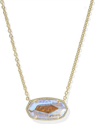 Kendra Scott Womens Elisa Statement Short Pendant Necklace In Gold/ Dichroic Glass