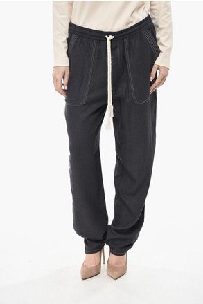 Isabel Marant ETOILE Silk-Jersey Pants VIAMAO With Drawstring size 44