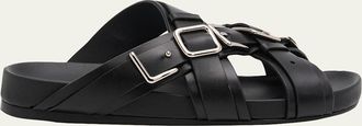 Loewe Type Fussbett Leather Slide Sandals