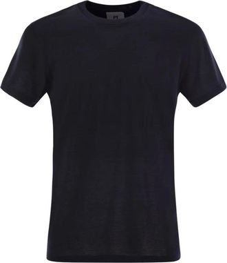 PT01 T-shirt van luxe katoen-zijde jersey - Heren - T-shirts - Blauw - 3XL - Katoen - Tops