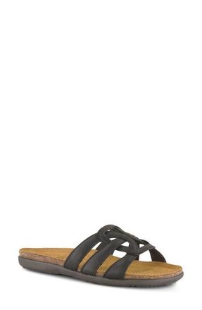 Naot Liv Slide Sandal in Jet Black/Latte at Nordstrom, Size 10Us