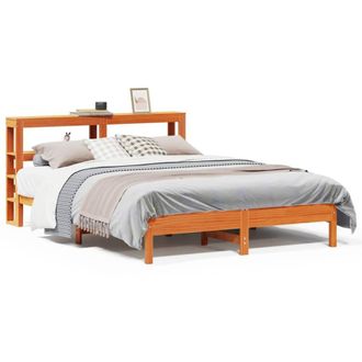 Berkfield Home Bed Frame without Mattress Wax Brown 135x190 cm Double Solid Wood Pine