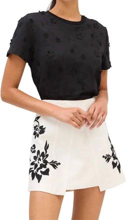 Allison New York Embroidered Caroline Skirt In Ivory/black