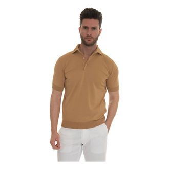 Hindustrie Polo Shirts, male, Beige, 3XL, Cotton Polo Shirt with Stretch Bottom